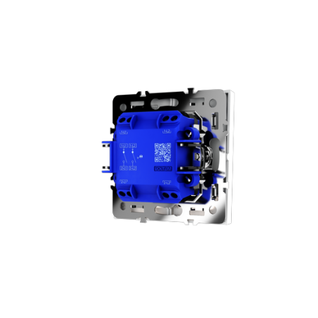 Выключатель встраиваемый Voltum S70 двухклавишный с подсветкой 10А, (белый матовый)