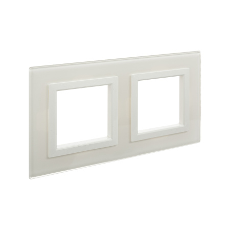 Рамка из натурального стекла, "Avanti", белая, 2 поста (4 мод.) DKC