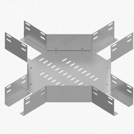 Лоток крестообразный глухой КМГ 500х80 УТ1,5, оцинкованный лист S1,5