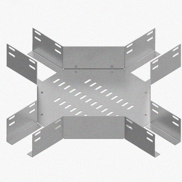 Лоток крестообразный глухой КМГ 500х80 УТ1,5, оцинкованный лист S1,5