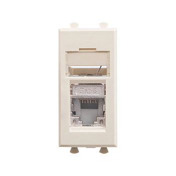 Компьютерная розетка RJ-45 модульная, кат.6 экранированная, "Avanti","Ванильная дымка", 1 модуль DKC
