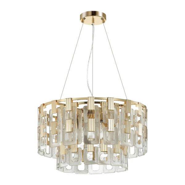 Люстра E14 8*40W BUCKLE золотой/стекло ODEON LIGHT