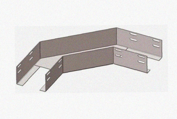 Лоток угловой перфорированный КГ 100х80-90 УХЛ1 поворот на 90, оцинкованный лист S1,5