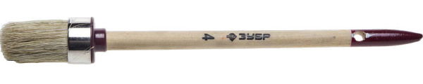 Кисть круглая "УНИВЕРСАЛ - МАСТЕР", светлая щетина, деревянная ручка, №4, 25мм ЗУБР