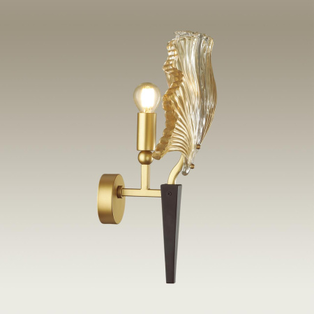 Бра E14 1*40W VENTAGLIO золотой/чёрный/стекло ODEON LIGHT