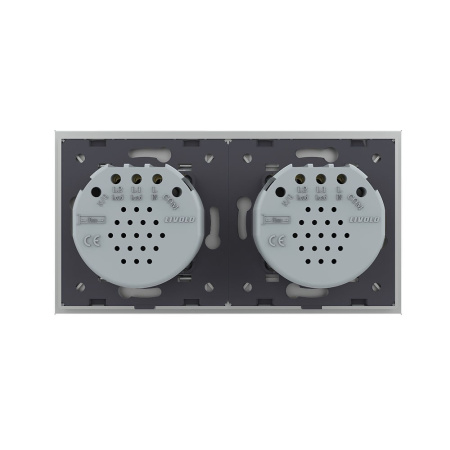 Сенсорный выключатель 4 клавиши (2-2), 2 поста Серый Livolo