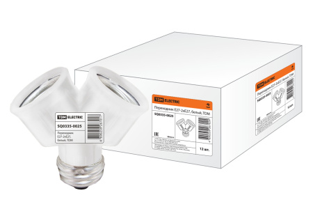 Переходник Е27-2хЕ27, белый, TDM Переходник Е27-2хЕ27, белый, TDM