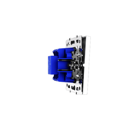 Перекрестный переключатель встраиваемый Voltum S70 одноклавишный 10А, (белый матовый)