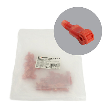 Зажим прокалывающий ответвительный с плоским разъемом (10 пар) 0,5-1мм², красный (DIY упаковка 20шт) LD503-401-15 STEKKER