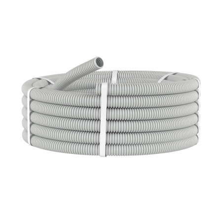 Труба ПВХ гибкая гофр. д.32мм, лёгкая без протяжки, 25м, цвет серый DKC