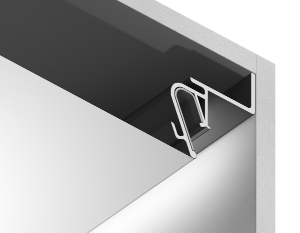Алюминиевый профиль парящий для натяжного потолка с шириной теневого зазора 15мм черный 2000*26*34 для св/д ленты до 10мм Ambrella Light
