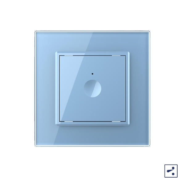 Одноклавишный проходной сенсорный выключатель Module, цвет синий Livolo