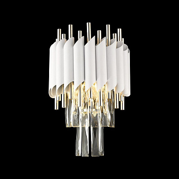 Бра Белое золото/Прозрачный, Белый E14 2*40Вт WE138.02.001 WERTMARK