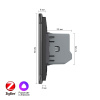 Двухклавишный умный сенсорный выключатель Livolo ZigBee, 1 пост, Черный VL-C702Z-2BG