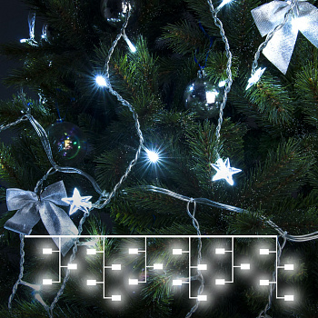 Гирлянда бахрома 1,8*0,5 м IP20 (100-002 белый) Eurosvet