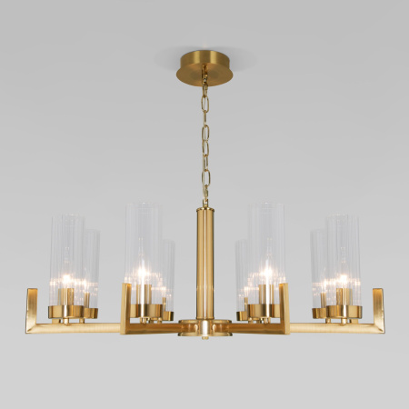 Подвесная люстра со стеклянными плафонами 8*E14 40Вт латунь IP20 Arganie (60133/8 латунь) Eurosvet