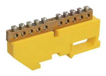 Шина PE "земля" на DIN-изоляторе ШНИ-6х9-16-Д-Ж IEK