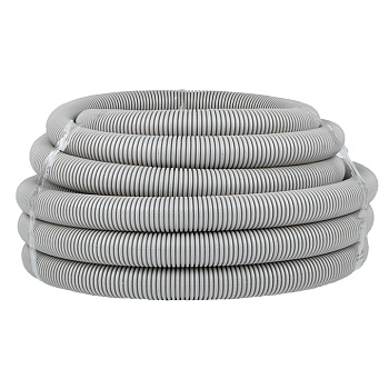 Труба гофр, ПВХ с протяжкой d40 мм (15 м) серая EKF-Plast