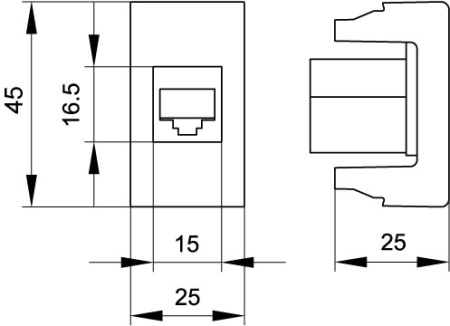 Розетка RJ-45 кат.6,Viva,1 мод.,черн DKC