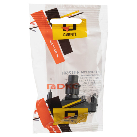 Розетка TV одиночная модульная, "Avanti", "Черный матовый", 1 модуль DKC