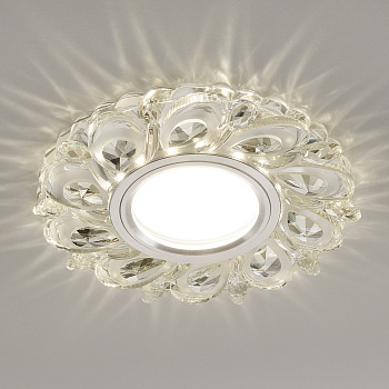 Встраиваемый точечный светильник со св/д подсветкой 1*G5.3 прозрачный IP20 (a041526) Elektrostandard