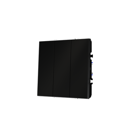 Выключатель встраиваемый Voltum S70 трехклавишный 10А, (черный матовый)