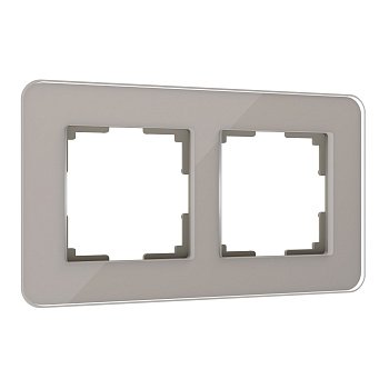 Elite Рамка из стекла на 2 поста дымчатый Werkel