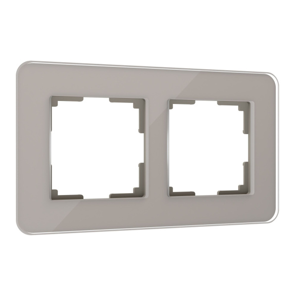 Elite Рамка из стекла на 2 поста дымчатый Werkel