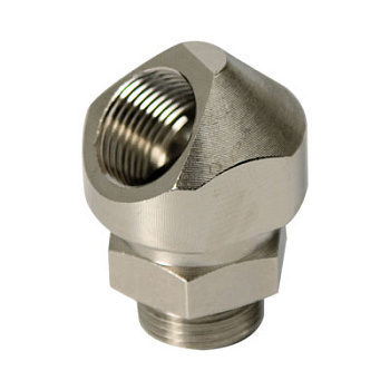 Поворотный адаптер 45° M20x1,5, IP68/IP67, никелированная латунь DKC