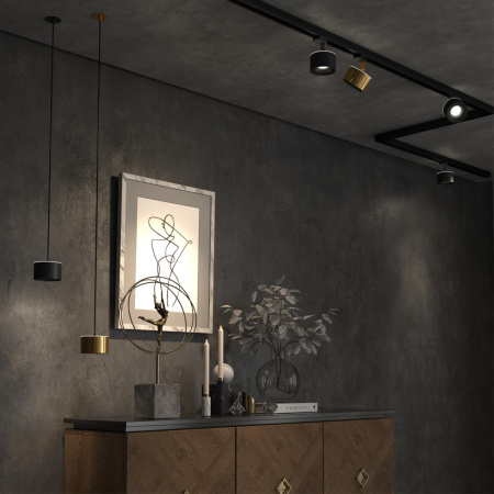 Трехф.трек.св-к с перекл.цв.темп.IP20 LED 3000К/4000К/6000К 12W вниз+3W вверх черн GIRO NOVOTECH