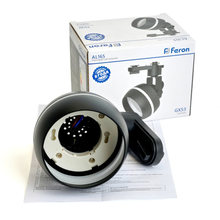 Светильник трековый под лампу GX53 15W 230V черный AL165 серия Luna Feron  