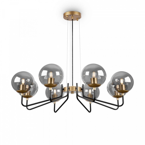 Подвесной светильник 8*E27 40Вт Черный с Золотом IP20 Moricio FR5140PL-08GB Freya