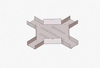 Лоток крестообразный замковый глухой КМЗГ 200х100 УТ1,5, оцинкованный лист, S1,5