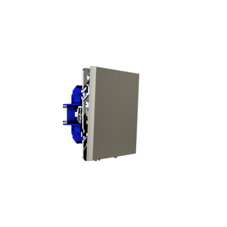 Проходной переключатель встраиваемый Voltum S70 двухклавишный 10А, (шелк)