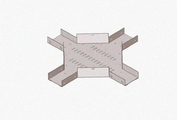 Лоток крестообразный замковый глухой КМЗГ 200х100 УТ1,5, оцинкованный лист, S1,5
