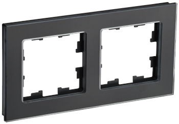 BRITE Рамка 2-мест. РУ-2-2-Бр стекло черн. матовый IEK