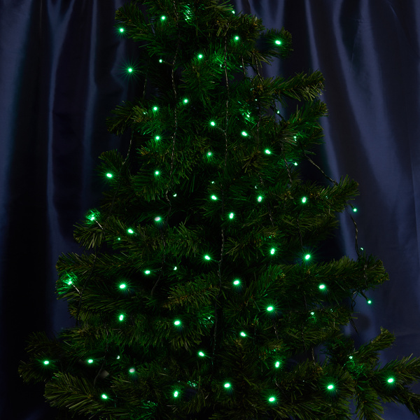 Св/д гирлянда Feron CL02 лин.2м +1.5м 230V зеленый, с контролерром, зеленый шнур