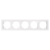 Рамка 5-местная, стекло, STEKKER, GFR00-7005-01, серия Катрин, белый