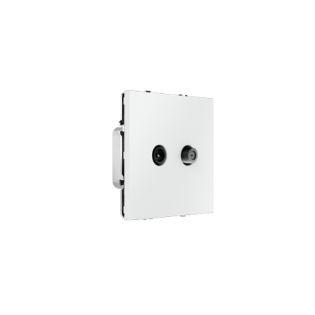 Розетка телевизионная встраиваемая Voltum S70 оконечная TV+SAT, (белый матовый)