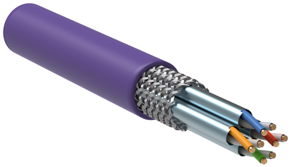 ITK Витая пара S/FTP кат.7 4х2х23AWG solid LSZH нг(А)-HF фиолетовый (305м)