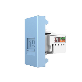 Розетка интернет RJ-45 кат. 6, цвет синий (механизм) Livolo