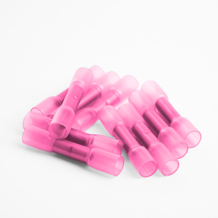 Гильза соединительная изолированная термоусаживаемая STEKKER LD300-0515 сечение 0,5-1,5мм², 19A, розовый (DIY упак 10шт)