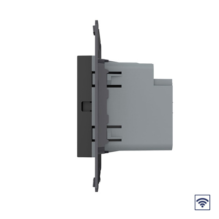 Двухклавишный сенсорный выключатель Module с функцией радиоуправления, цвет черный (механизм) Livolo