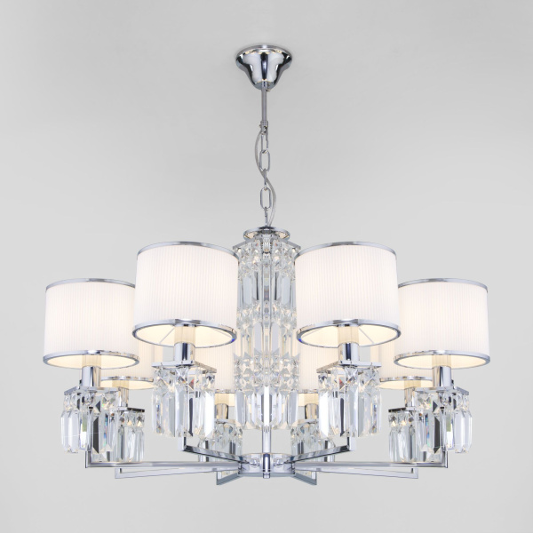 Подвесная люстра с абажурами 8*E14 40Вт хром IP20 Zaffiro (10099/8 хром) Eurosvet