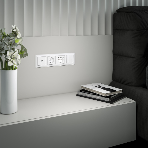 Fiore Рамка на 4 поста (белый) Werkel