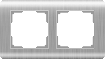 Stream Рамка горизонт/вертик 2 пост . серебряный IP20 Werkel