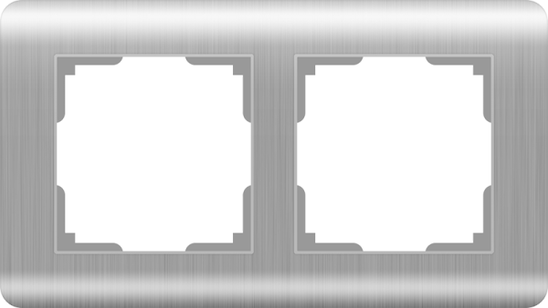 Stream Рамка горизонт/вертик 2 пост . серебряный IP20 Werkel