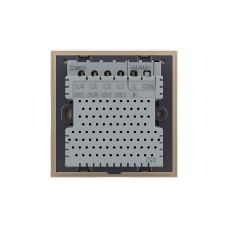 Сенсорный выключатель 4 клавиши 1 пост Золотой UK стандарт Livolo