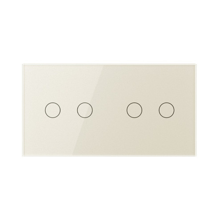 Сенсорный выключатель 4 клавиши (2-2), 2 поста, цвет жемчужный Livolo
