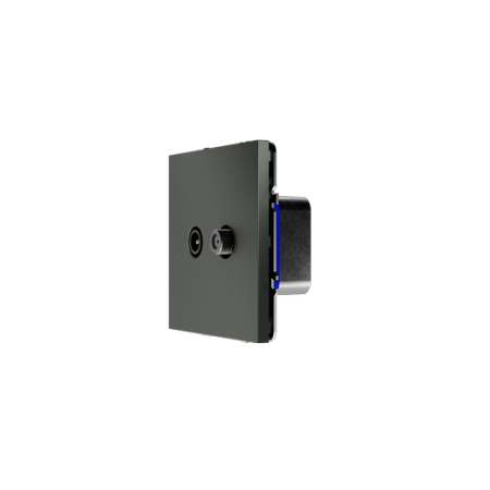 Розетка телевизионная встраиваемая Voltum S70 оконечная TV+SAT, (титан)